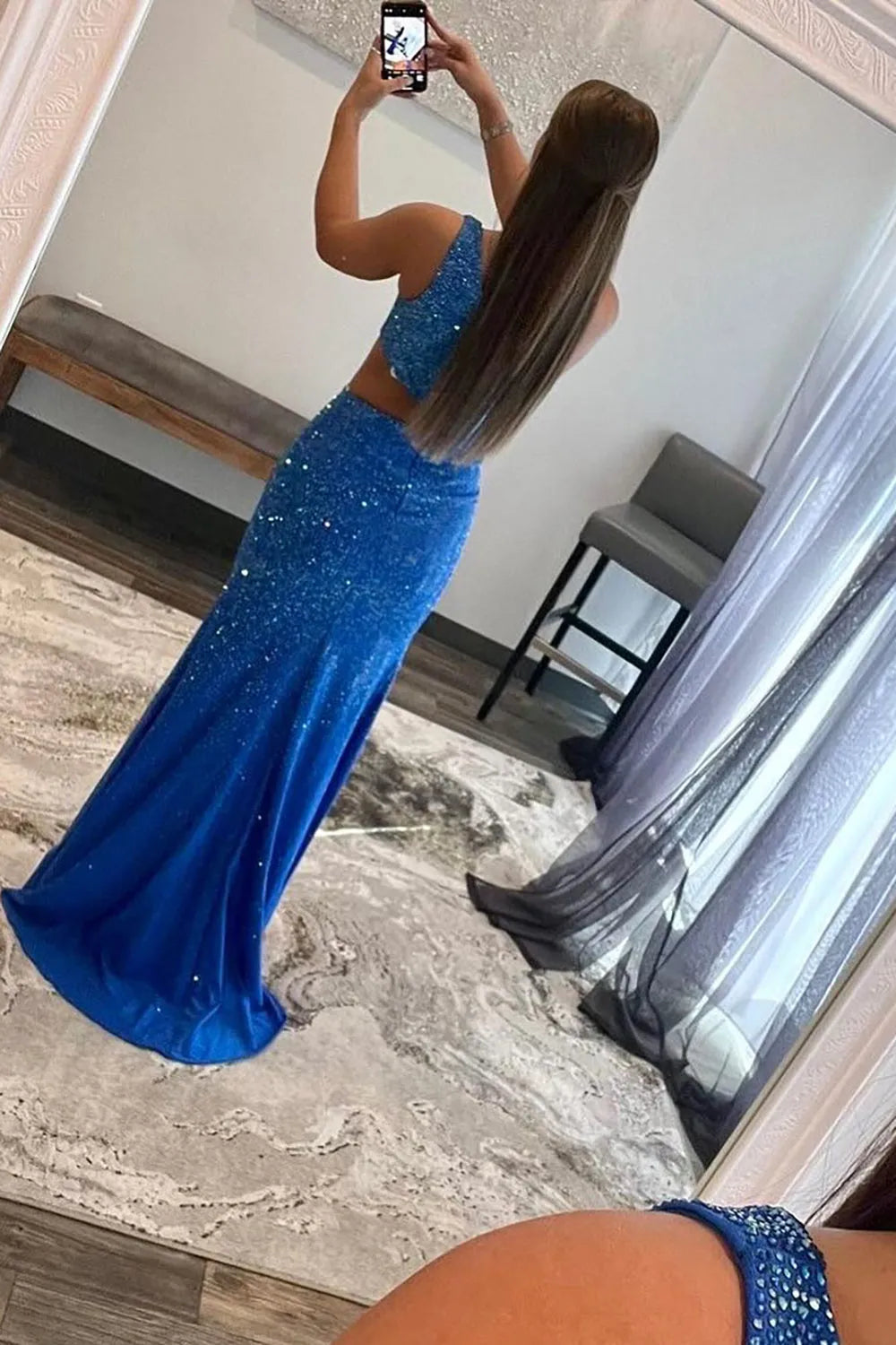 Sheath One Shoulder Long Prom Dress with Hollow Out