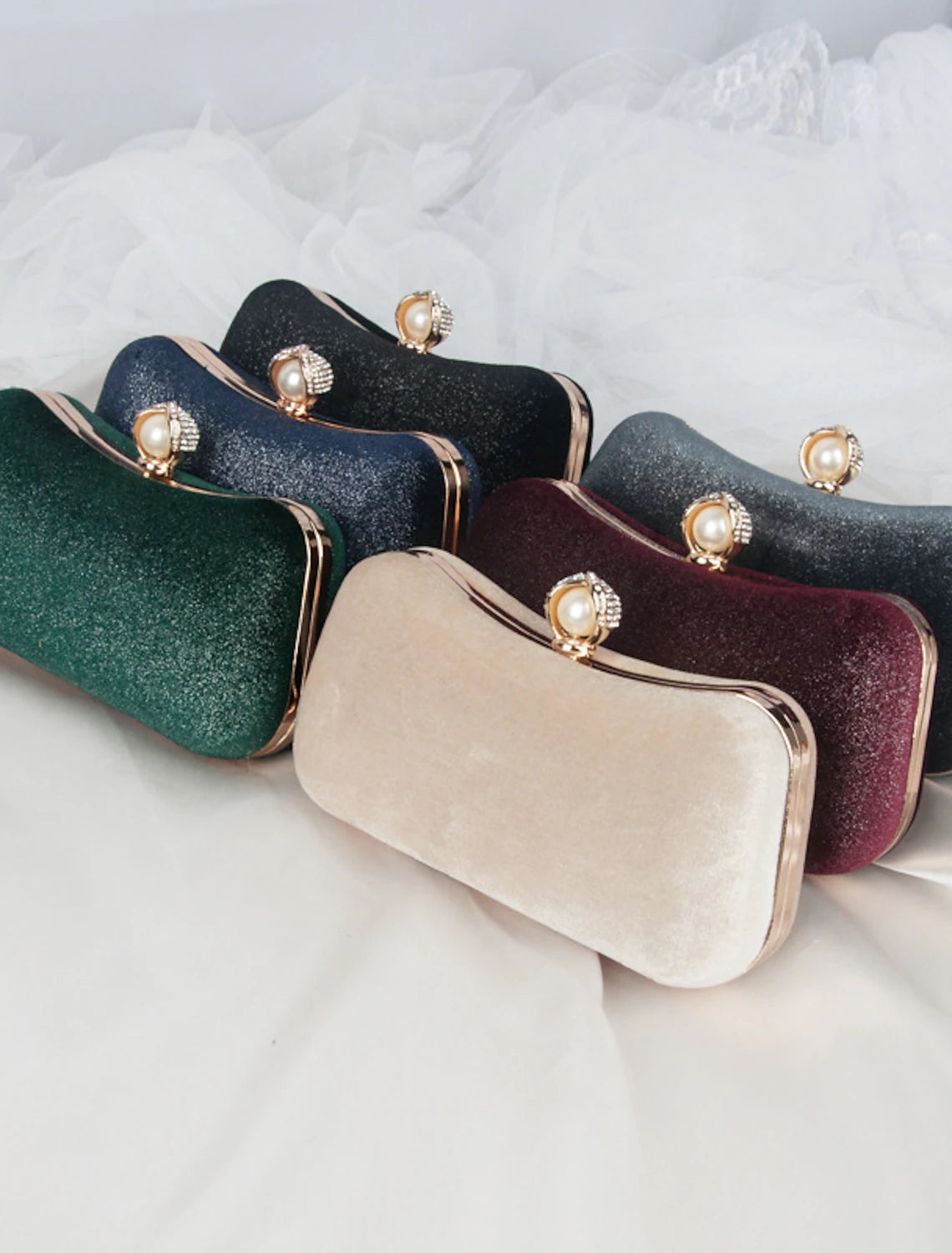 Clutch für Damen, Abendtasche aus Cord, für Partys, Brautpartys, Urlaub, Kristalle, Kette, großes Fassungsvermögen, leicht