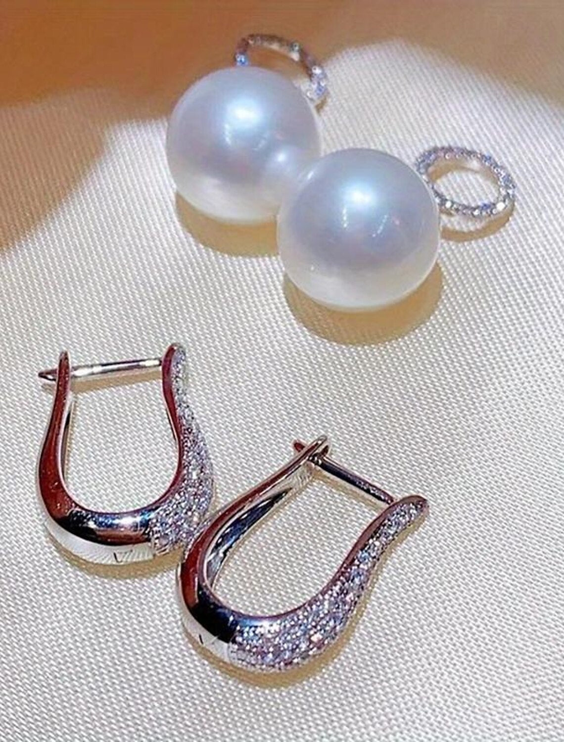 Pearl Drop Earrings Fine Classic Precious Stylish Simple Earrings Jewelry White Sliver For Wedding Party 1 Pair