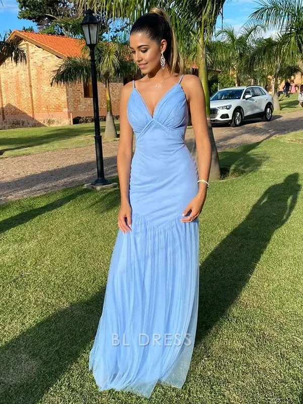 Sheath V Neck Blue formal dresses Bridesmaid Dresses evening gown Prom Dress
