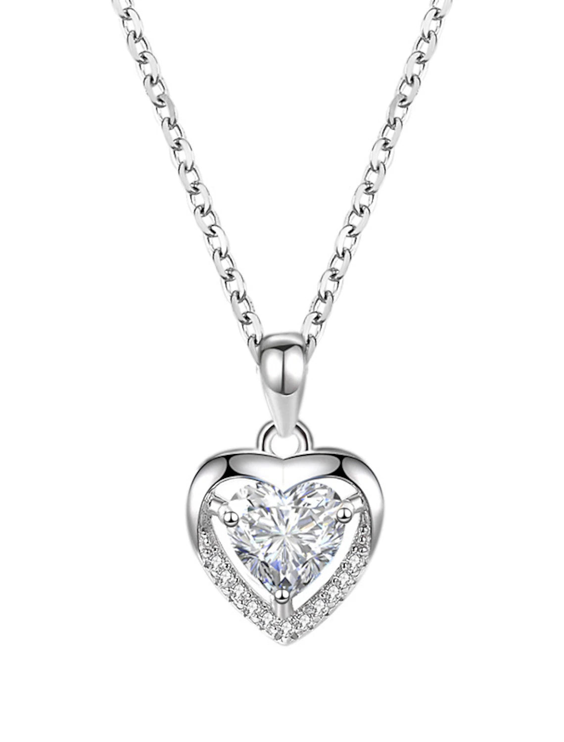 Pendant Necklace Rhinestones S925 Sterling Silver Women's Fashion Artistic Geometrical Heart Heart Shape Necklace For Street Daily Holiday