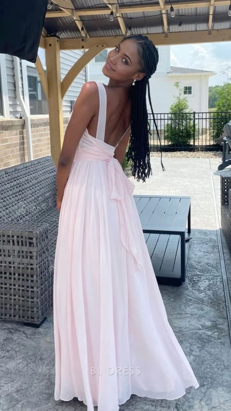 A-line Backless formal dresses Bridesmaid Dresses evening gown Prom Dress