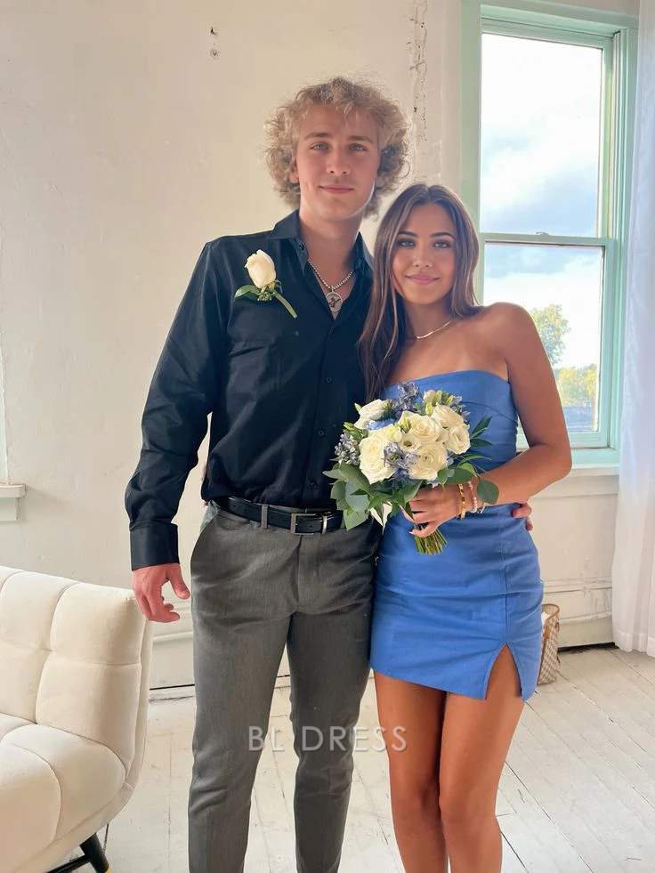 Etuikleid Elegantes Blaues Heimkehrkleid Abendkleider Brautjungfernkleider Abendkleid Ballkleid