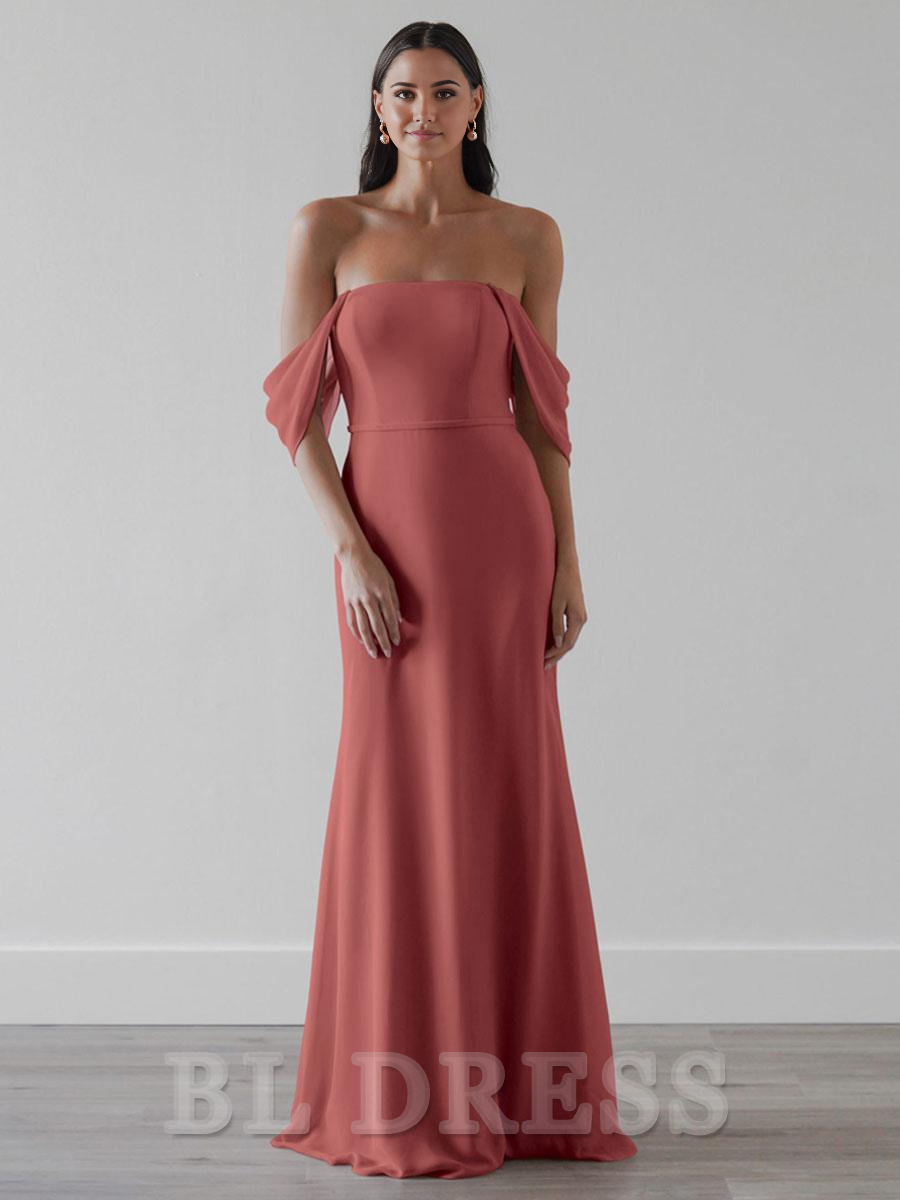 A-Line Chiffon Floor-Length formal dresses Bridesmaid Dresses evening gown Prom Dress