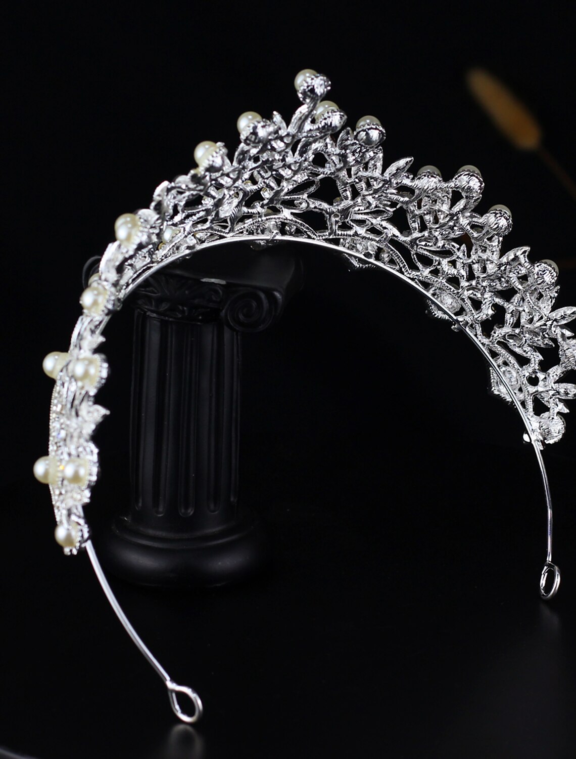 Crown Tiaras Headpiece Imitation Pearl Wedding Party / Evening Headpieces With Rhinestone Imitation Pearl Headpiece Headwear