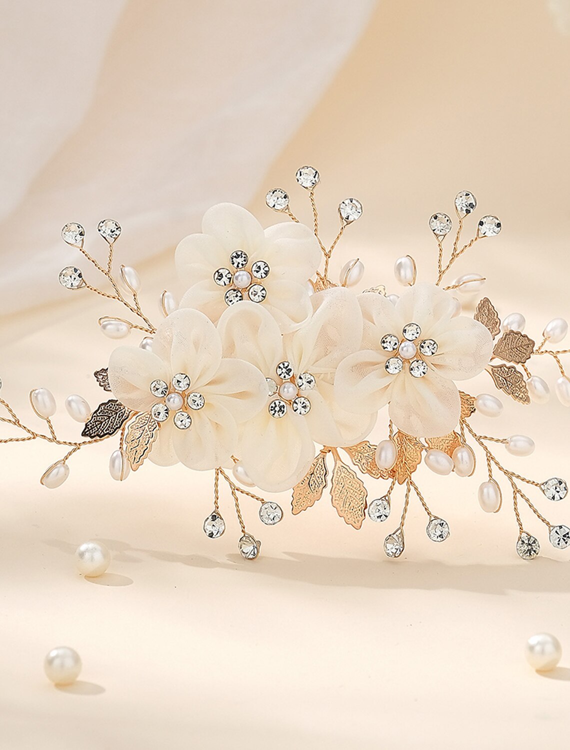 Hair Combs Headpiece Rhinestone Wedding Cocktail Elegant Luxury With Rhinestone Faux Pearl Headpiece Headwear