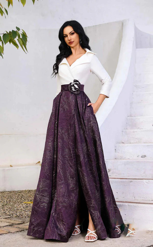 Elegant 3/4 Sleeve Prom Dress