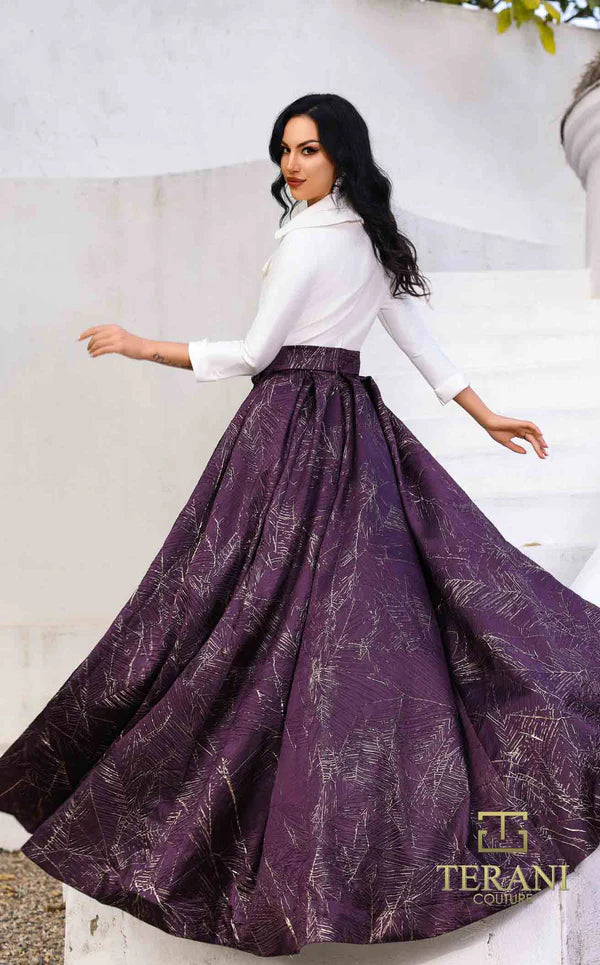 Elegant 3/4 Sleeve Prom Dress