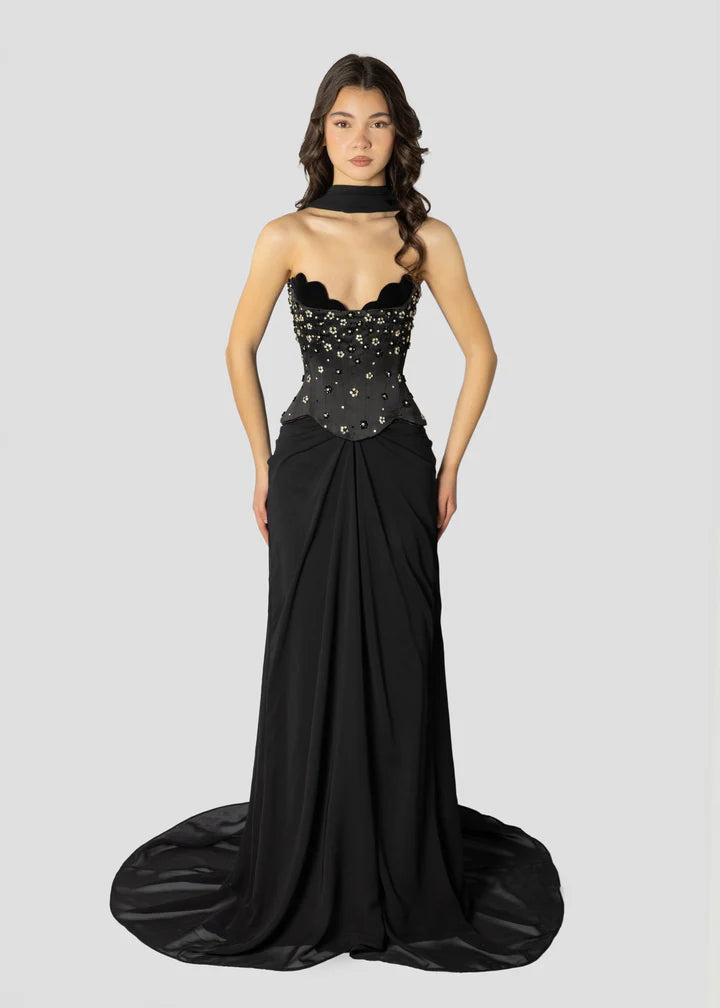 Chic Beading Floral  Prom Dress