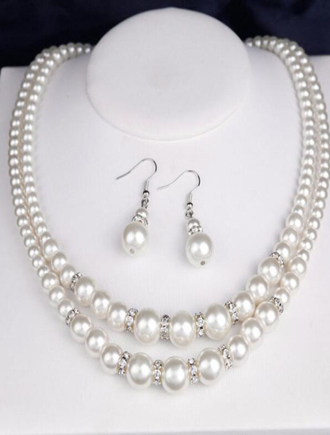 Necklace Earrings For Women's Pearl Party Wedding Gift Pearl Double Strand / Bridal Jewelry Sets / Engagement