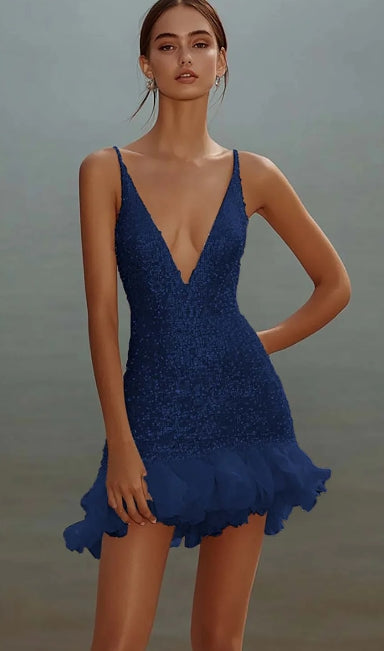 Chic Sparkle & Shine Spaghetti Straps Homecoming Dress