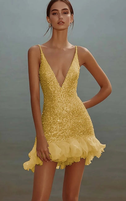 Chic Sparkle & Shine Spaghetti Straps Homecoming Dress