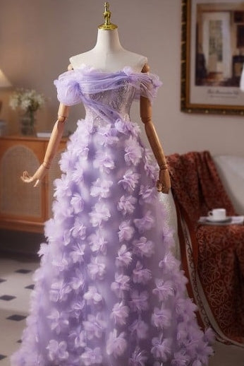 Luxury Big Bow Train Off the Shoulder Shine Prom Dress