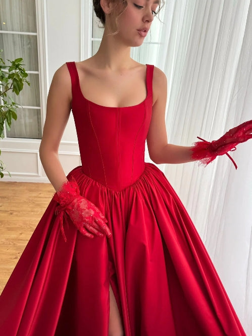 Vintage Spaghetti Straps Sleeveless Gown Prom Dress