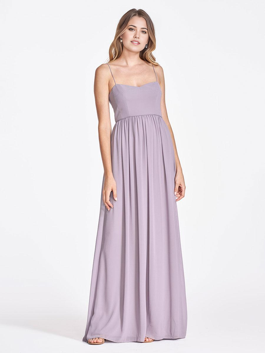 A-Line Spaghetti Straps Floor-Length Zipper Chiffon formal dresses Bridesmaid Dresses evening gown Prom Dress