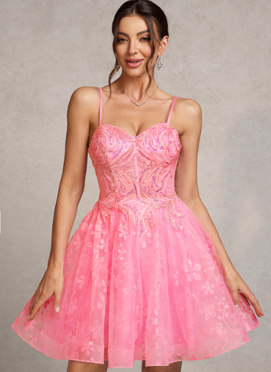 Sparkle  Ball-Gown /Mini Homecoming Dress With Beading Sequins
