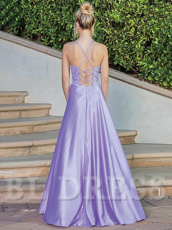 A-Line V-Neck Sleeveless Pockets formal dresses Bridesmaid Dresses evening gown Prom Dress