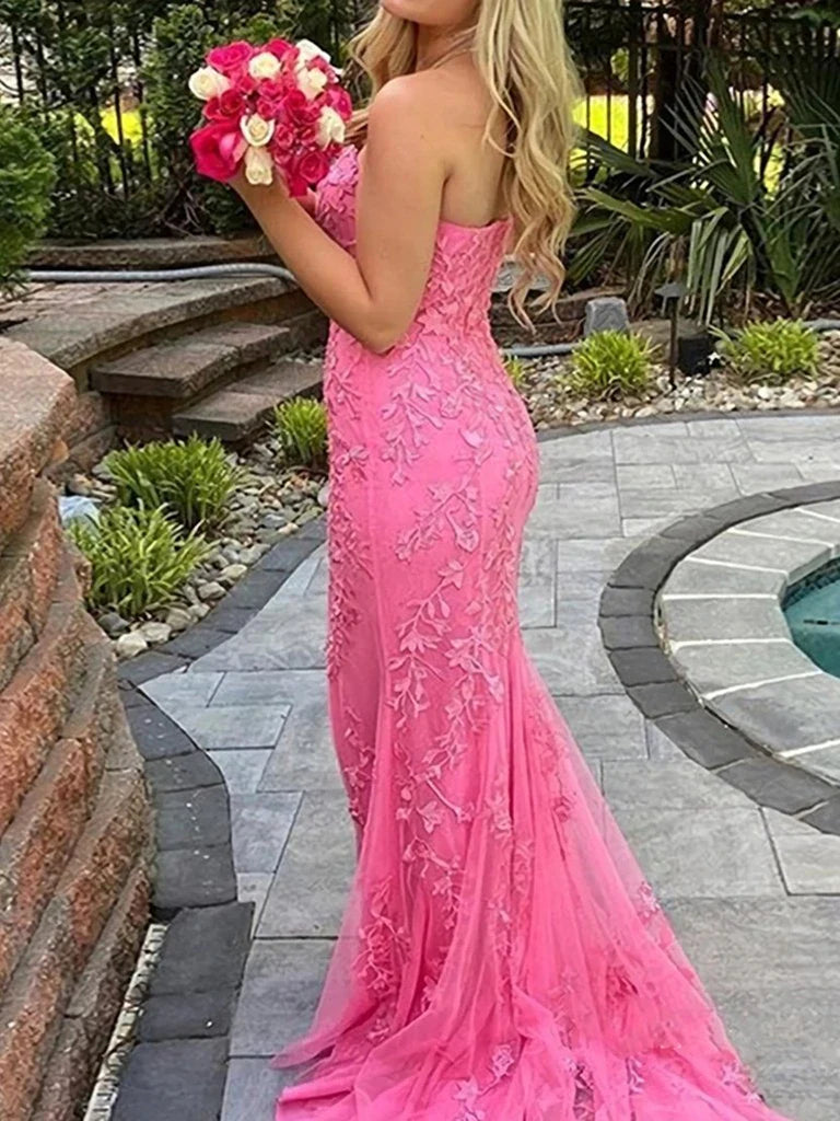 Mermaid Lace Long Prom Dresses
