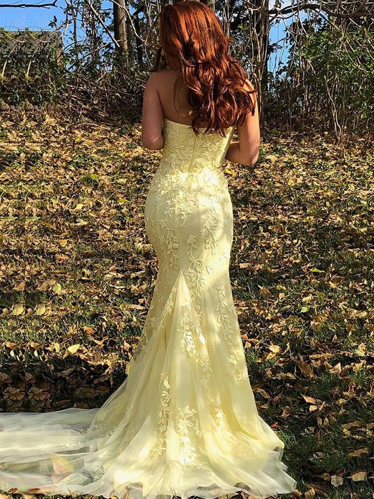 Mermaid Lace Long Prom Dresses