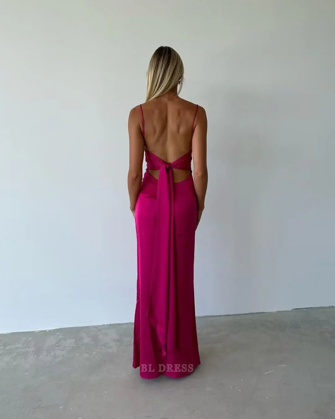 Sheath Spaghetti Straps Rose Red formal dresses Bridesmaid Dresses evening gown Prom Dress