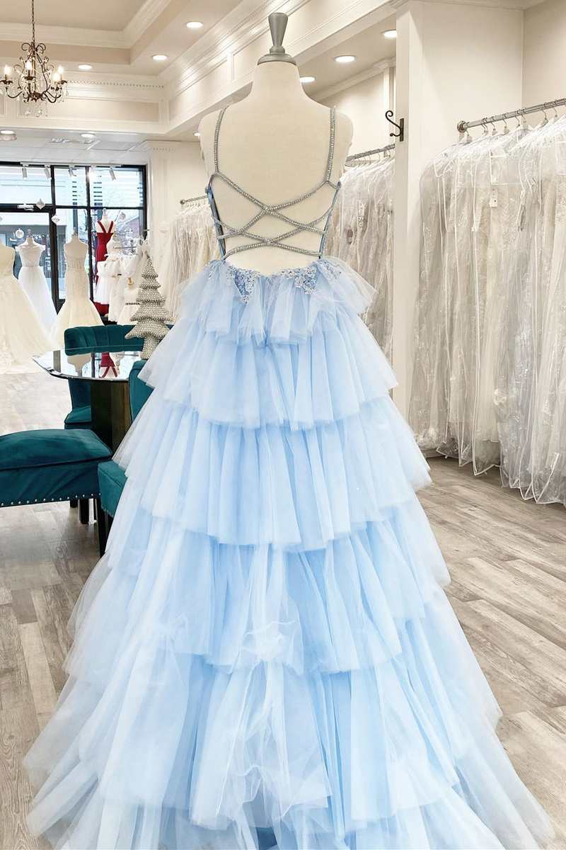 A-Line Lace V-Neck Prom Dress