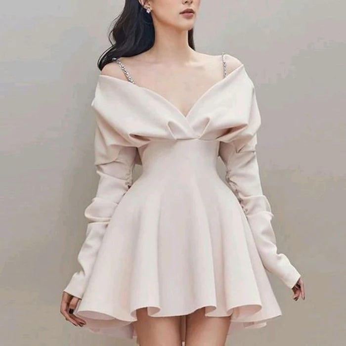 Gorgeous A line Off The Shoulder Long Sleeves Homecoming Dress