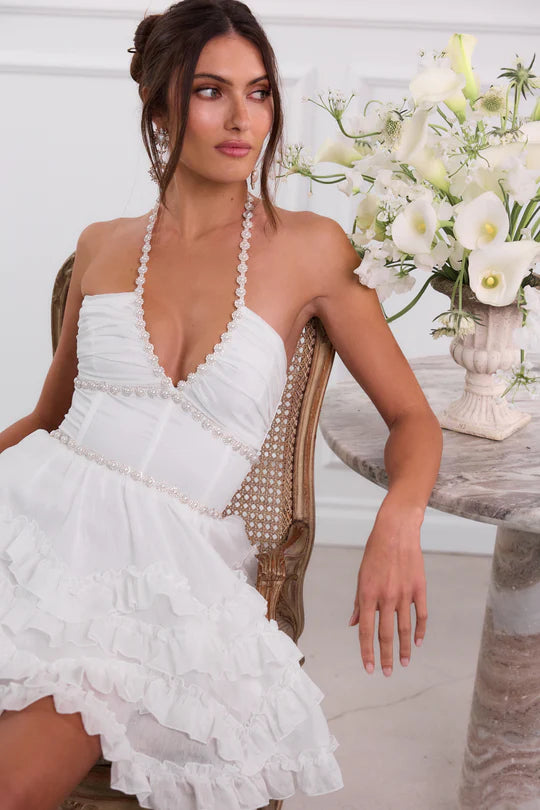 Chic Halter Backless Beading Homecoming Dresses