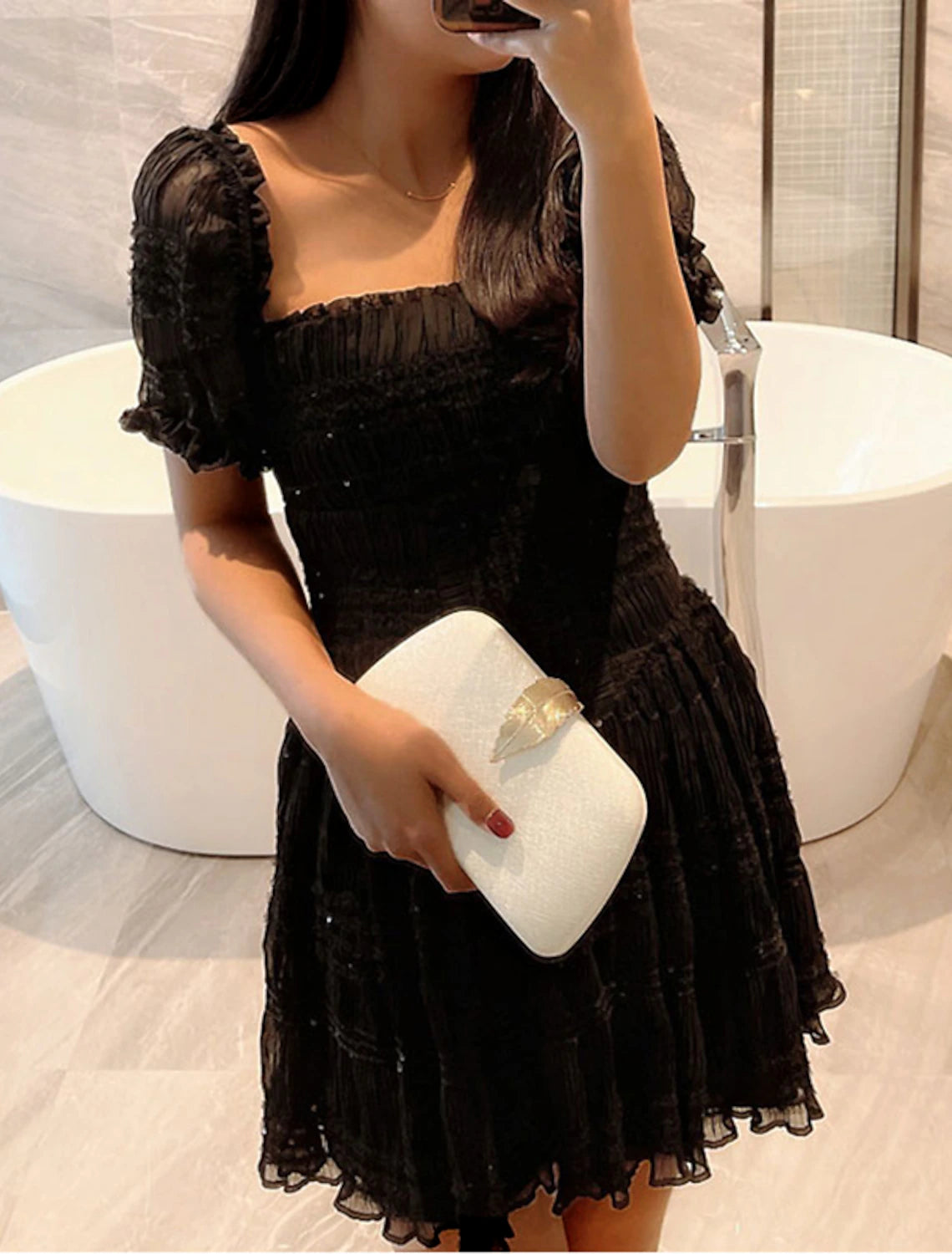 Women's Clutch Evening Bag Wristlet Clutch Bags Polyester Party Shower Holiday Buckle Chain Large Capacity Lightweight Durable Solid