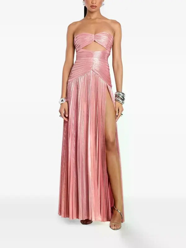 Chic tube top hollowing out Split Backless Ruched Prom Dresses