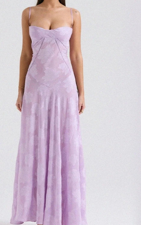 Lace Floral Patterned Sleeveless Dress with Embroidery Elegant Evening Gown