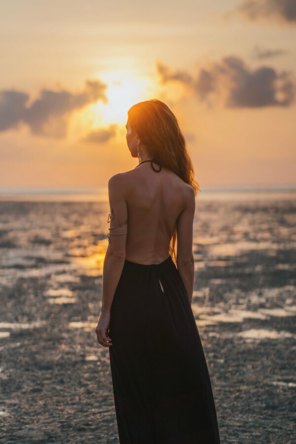 Sexy V Neck Backless Split Halter Prom Dresses