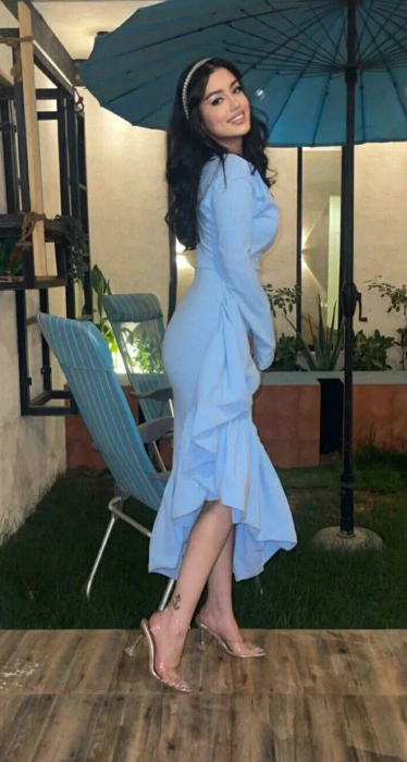 Elegant Mermaid Blue Women V Neck Long Sleeves Formal Occasions Evening Gown