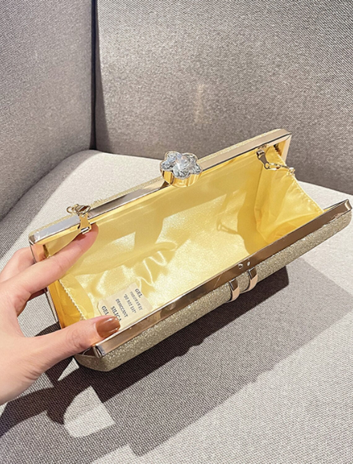 Damen Clutch Abendtasche Handgelenk Clutch Taschen Party Brautparty Urlaub Strass Kette Große Kapazität Leicht Langlebig Solide