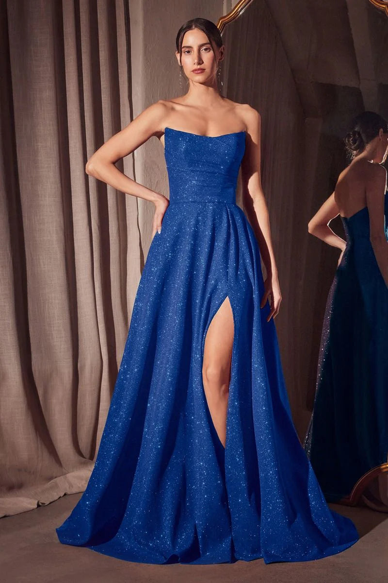 Elegant Sparkling Backless Split Brush Train Prom Dresses