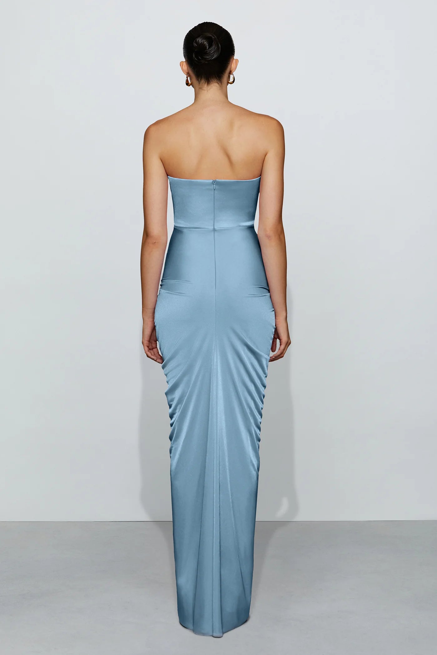 Sexy Strapless V Neck Ruched Floor-Length Prom Dresses