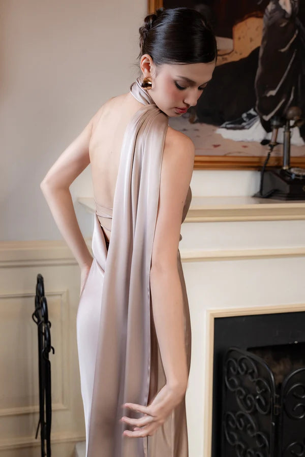 Elegant One shoulder Sleeveless Backless Floor-Length Prom Dresses