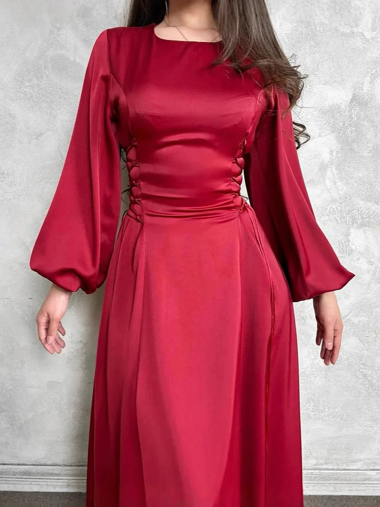 Elegant Soft Elastic Cuff Long Floor-Length Prom Dresses