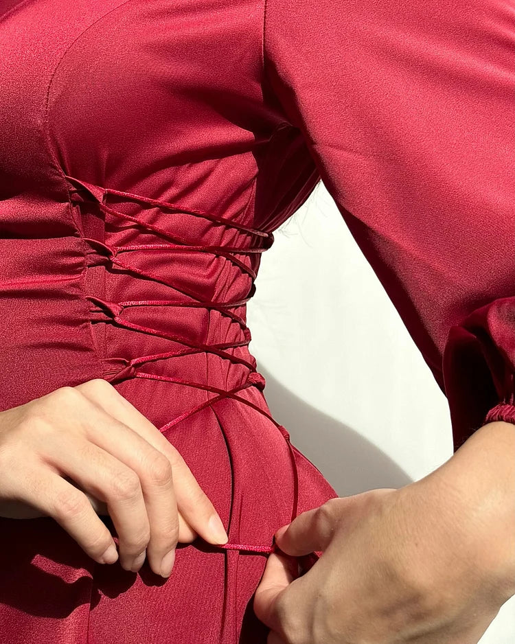 Elegant Soft Elastic Cuff Long Floor-Length Prom Dresses