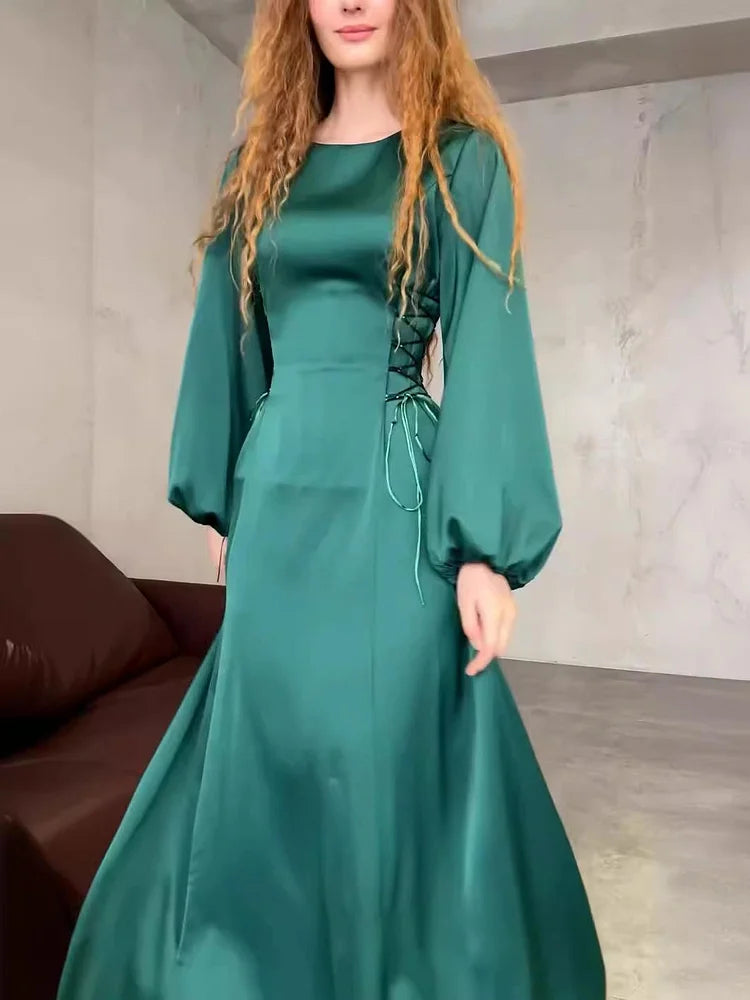 Elegant Soft Elastic Cuff Long Floor-Length Prom Dresses