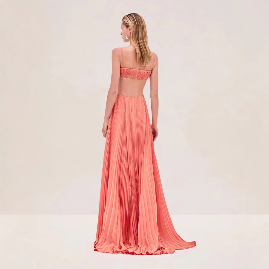 Women Cami Dress Sexy Pleated Backless Dress Prom Dresses