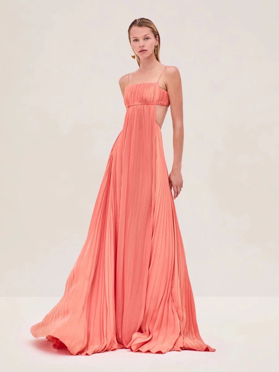 Women Cami Dress Sexy Pleated Backless Dress Prom Dresses