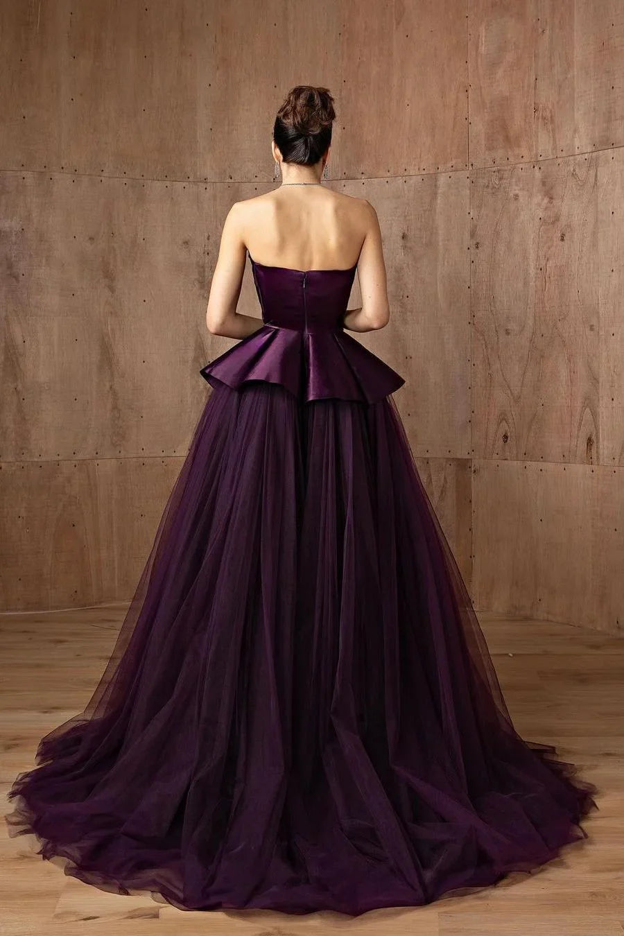 Fantastic Tulle A Line Strapless Sleeveless With Ruffles Gorgeous Evening Gowns Elegant Long Prom Dress