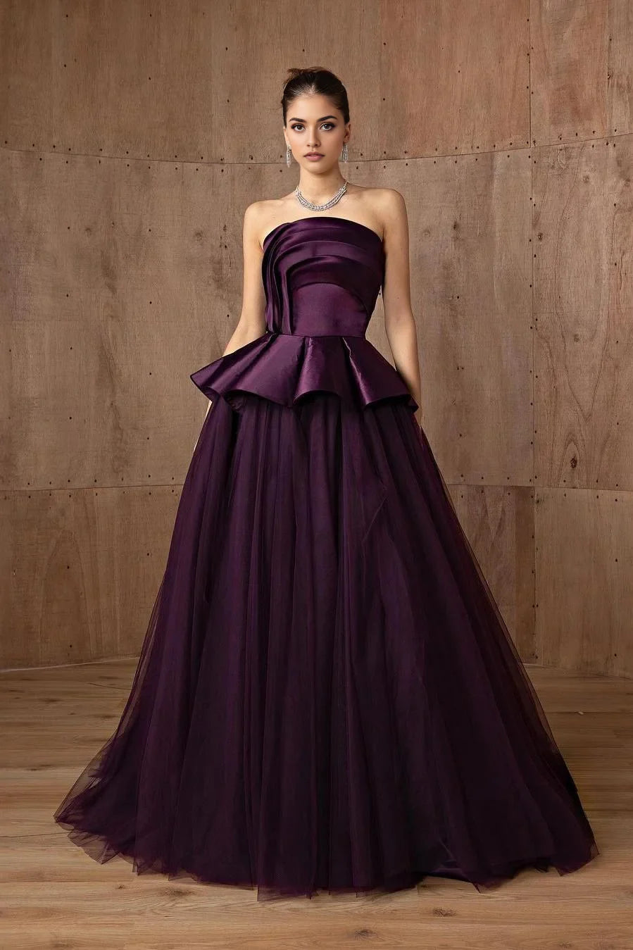 Fantastic Tulle A Line Strapless Sleeveless With Ruffles Gorgeous Evening Gowns Elegant Long Prom Dress