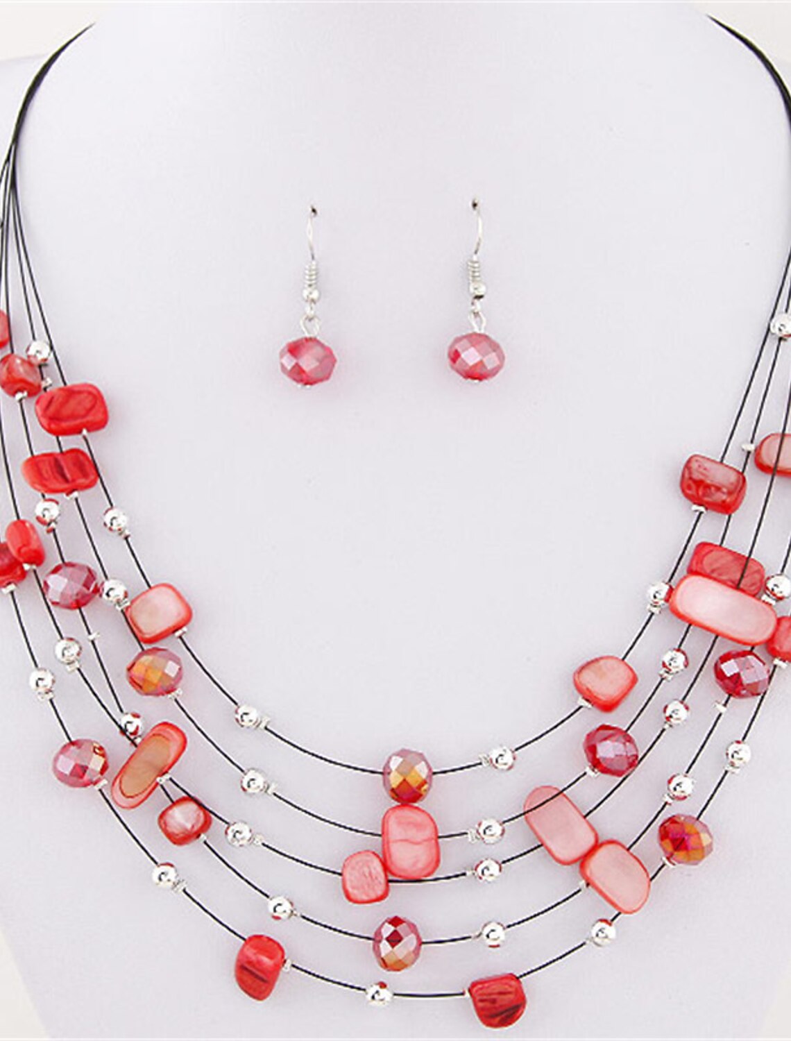 Drop Earrings Necklace / Earrings For Women's Crystal Party Daily Crystal Shell Layered Floating