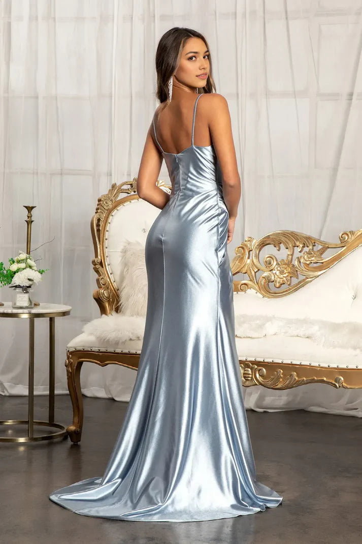 Elegant satin Sweetheart Sleeveless Back Zip Mermaid Floor length prom dress for women