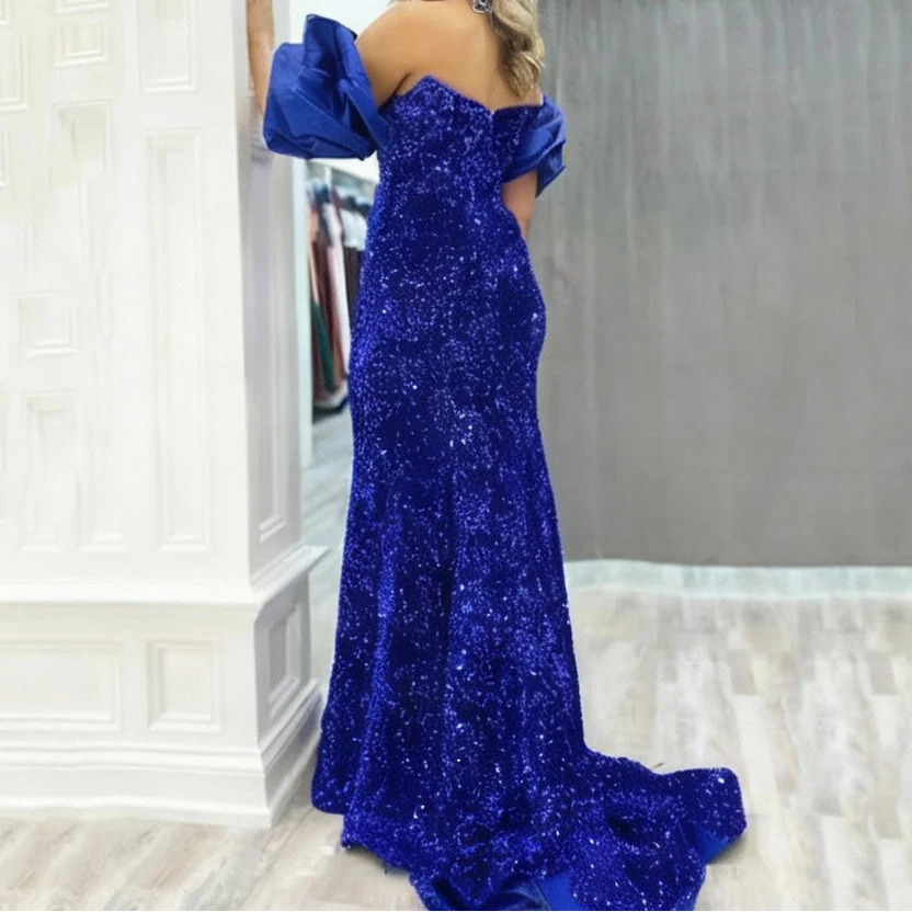 Mermaid Strapless Sweetheart Sequin Prom Dresses