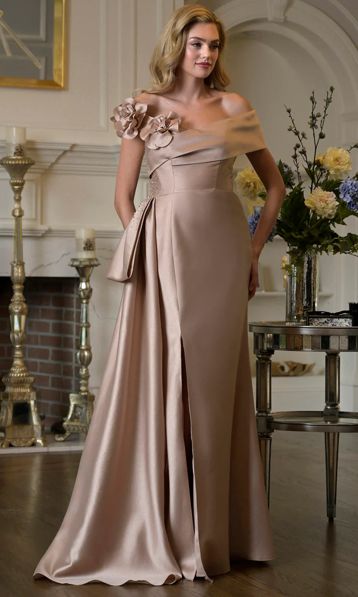 strapless mother of the bride dress Chic Strapless Shoulder Floral Floor-Length Mother of the Bride Dress – BL  Dress