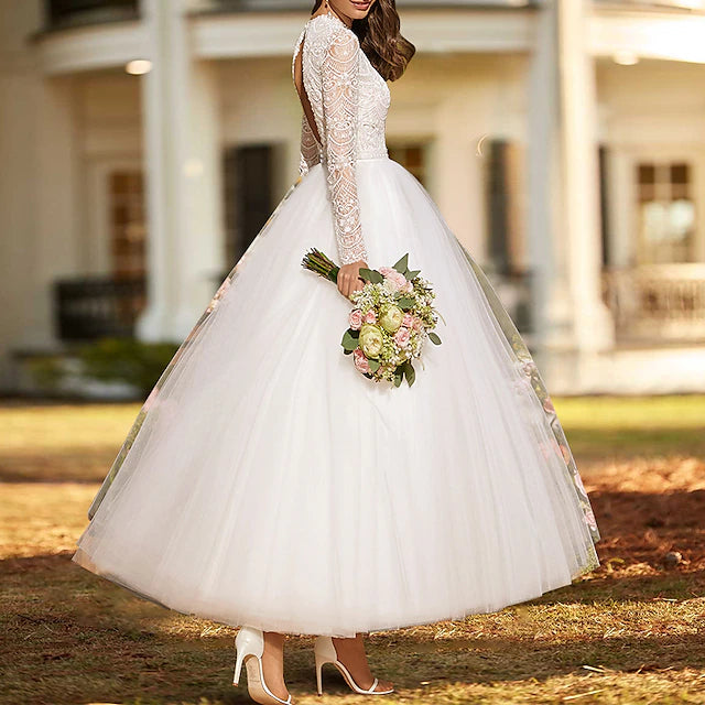 Ball Gown Ankle Length Wedding Dresses Bridal Shower Dresses Bridal Go – BL Dress