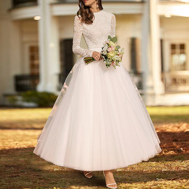 Ball Gown Ankle Length Wedding Dresses Bridal Shower Dresses Bridal Go