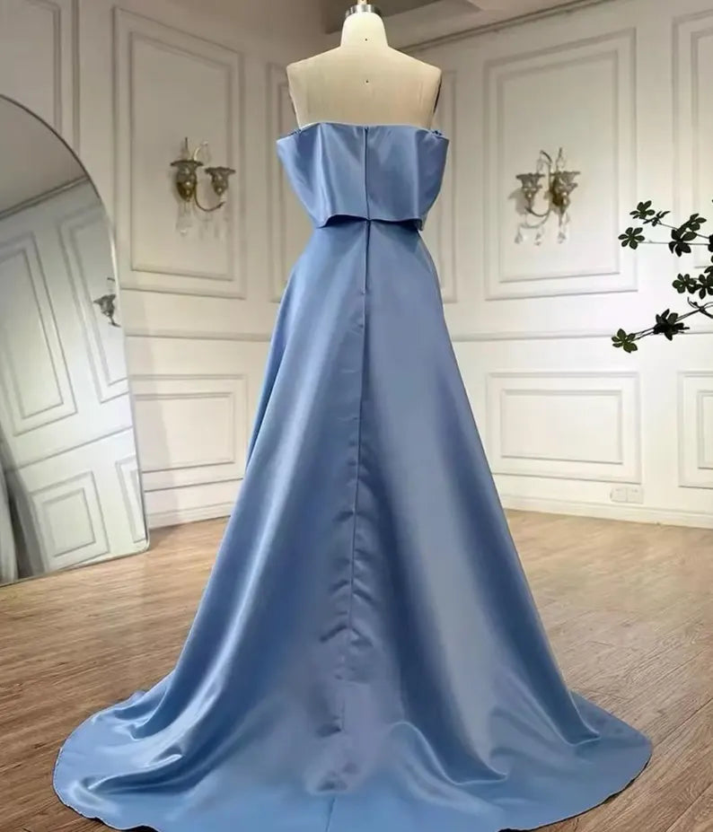 Elegant Yellow Off-Shoulder Crystal Embellished Mermaid Train Formal Gown